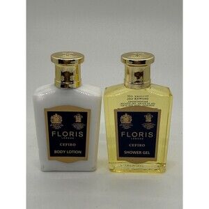 Floris London Cefiro Bath Shower Gel and Body Lotion 1.7 Floz Each Set Of 2 New